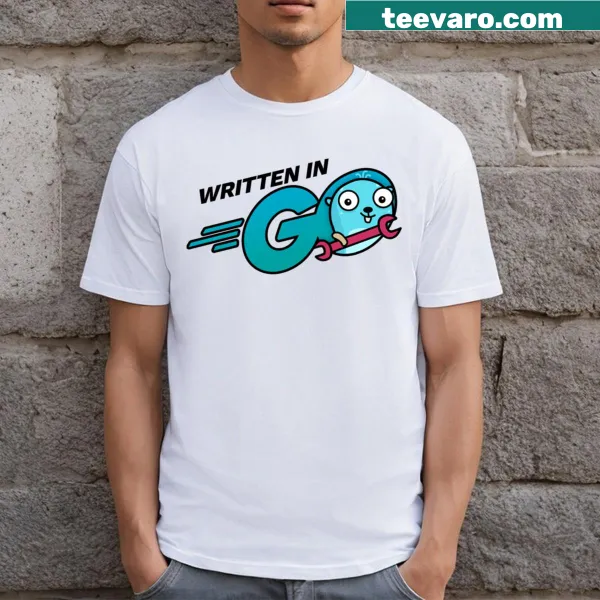 Graphic tee featuring programming phrase 'I'm Written In Go'