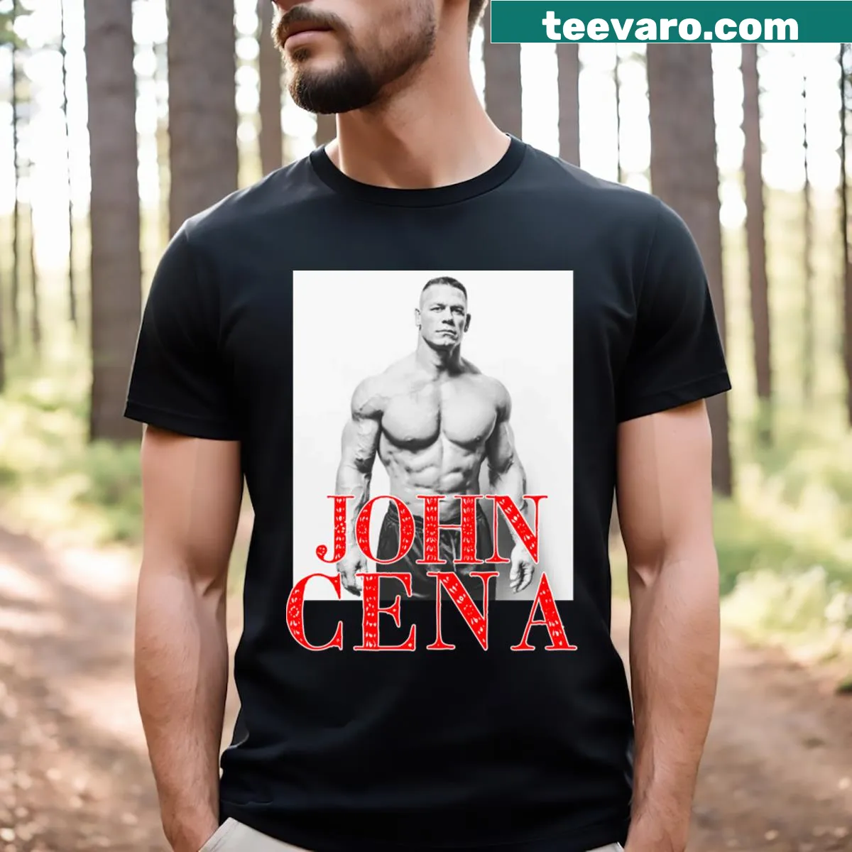 John Cena T-shirt featuring a bold graphic of the wrestling icon — on a men's t-shirt