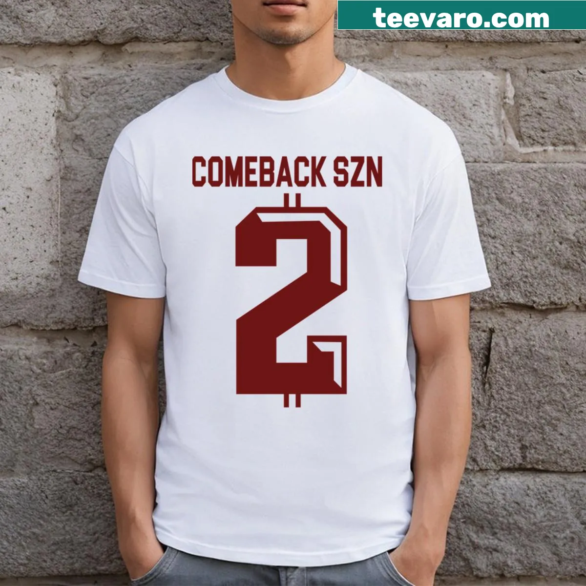 T-shirt featuring a nostalgic design for Johnny Manziel's comeback — on a men's t-shirt
