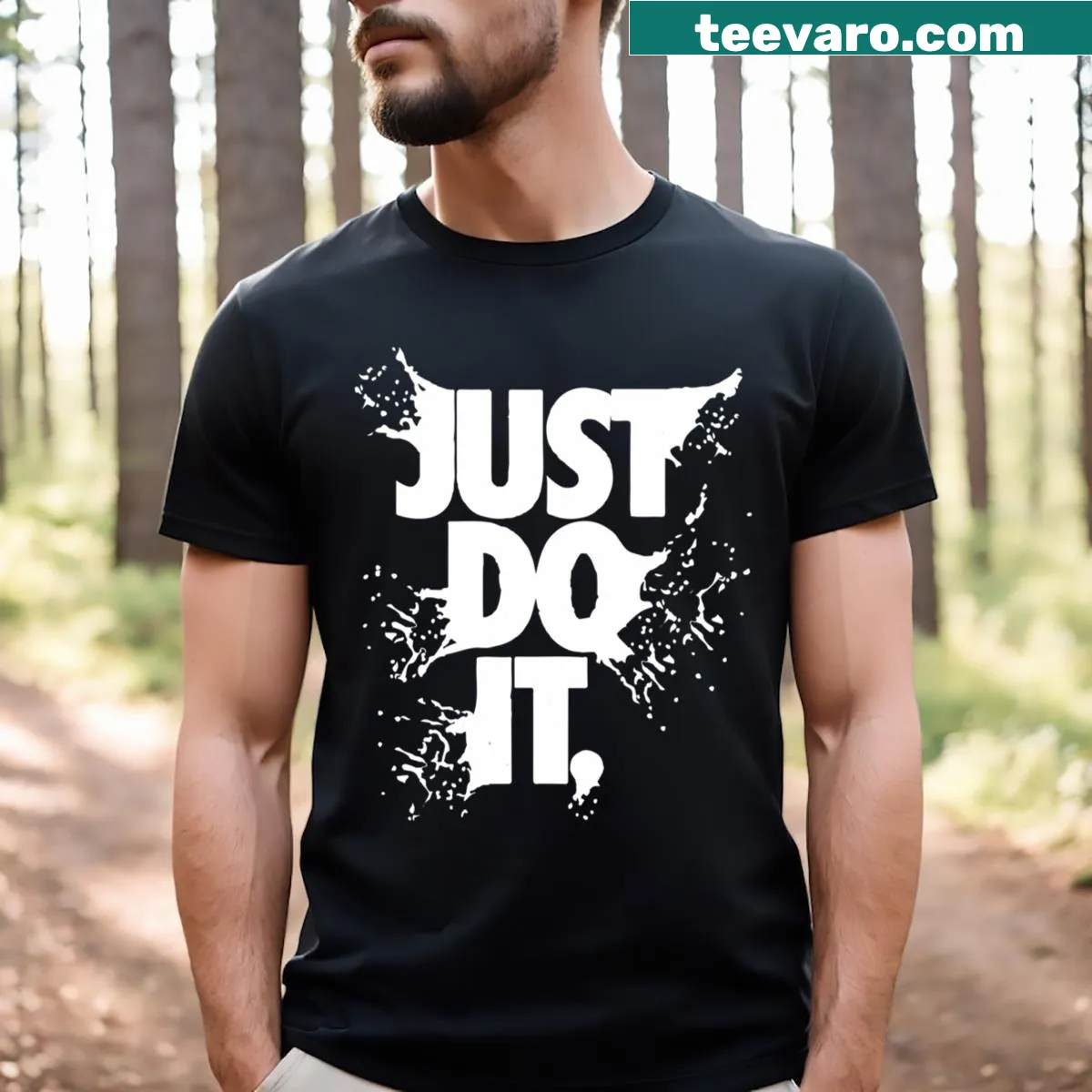 Vintage sport t-shirt featuring 'Just Do It' motivational sign design — on a men's t-shirt