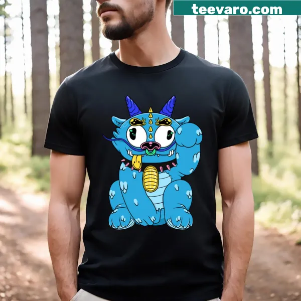 Dragon illustration on a T-shirt attracting fantasy lovers