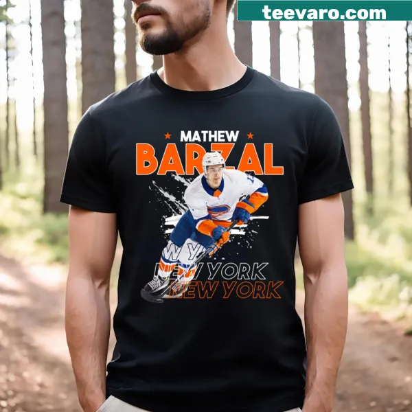 T-shirt featuring Mathew Barzal in a superstar pose
