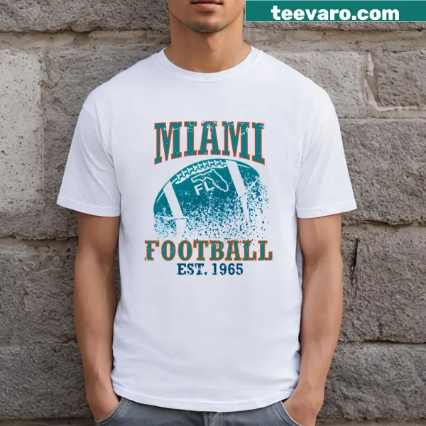 Vintage Miami Football t-shirt with distressed graphics