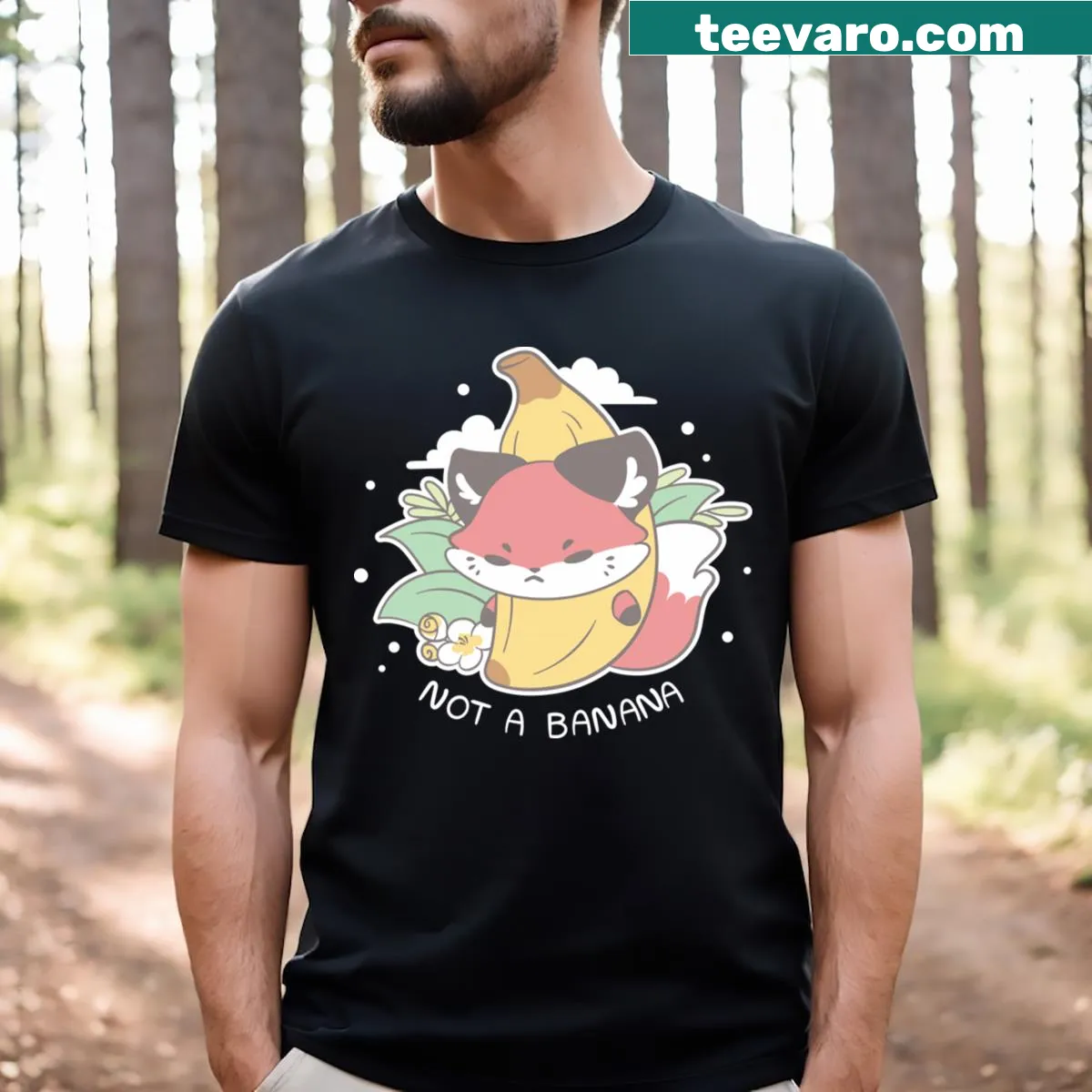 Funny Not A Banana T-shirt with quirky design. — on a men's t-shirt