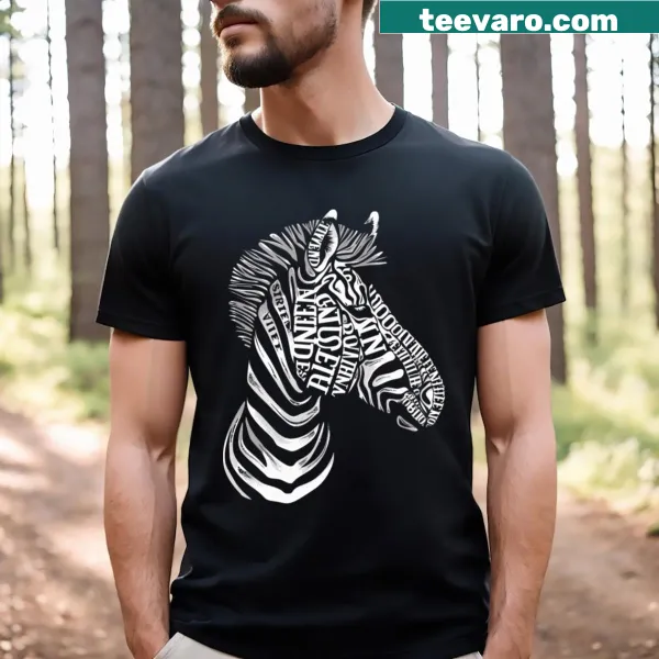 T-shirt with a playful pattern of zebras