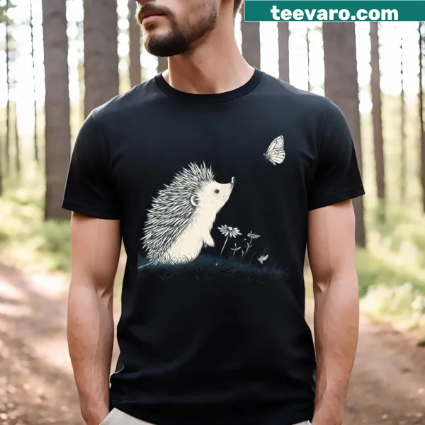 Adorable T-shirt with hedgehog illustration and 'Quill Thrills Life' text