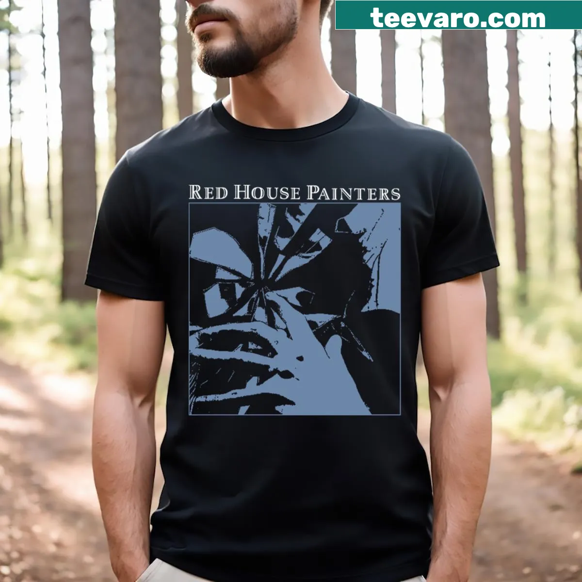 Vintage Red House Painters T-shirt with nostalgic design — on a men's t-shirt
