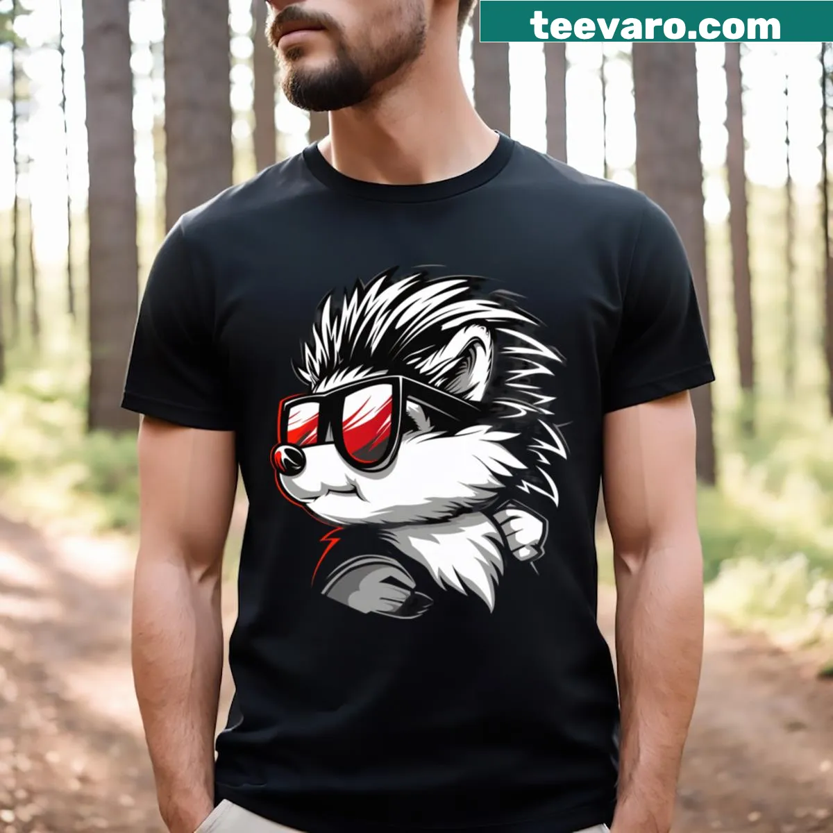 Saving The World One Hedgehog At A Time typography t-shirt — on a men's t-shirt