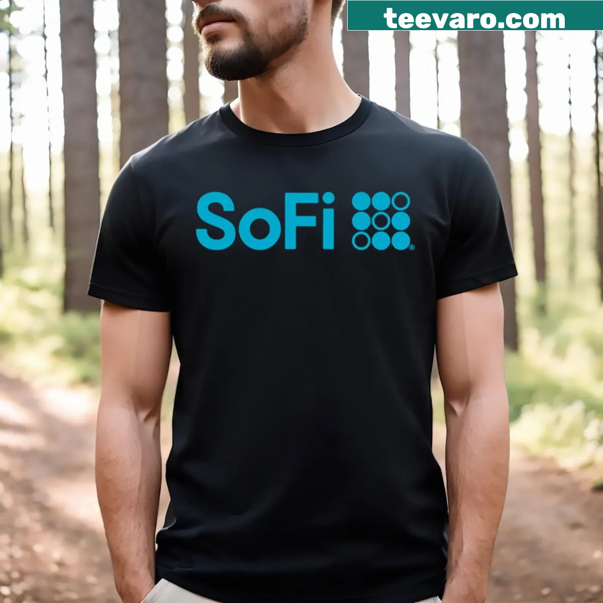 Minimalist Sofi logo silhouette T-shirt — on a men's t-shirt