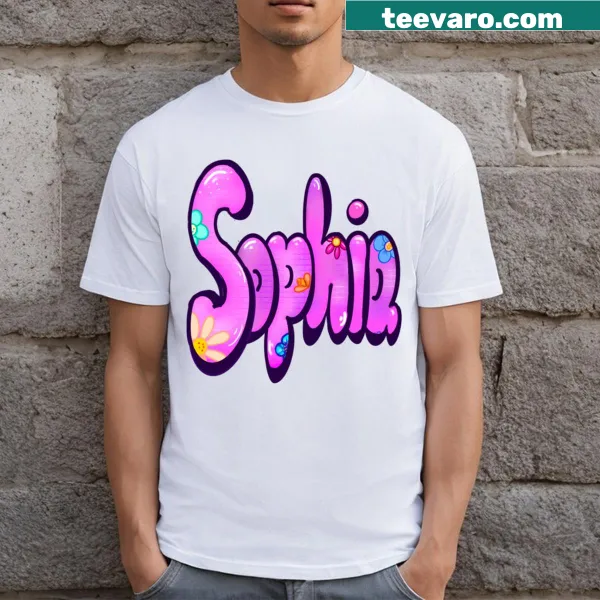 Typography design featuring the name 'Sophia' on a t-shirt