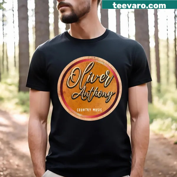 Artistic drawing of Oliver Anthony on a t-shirt