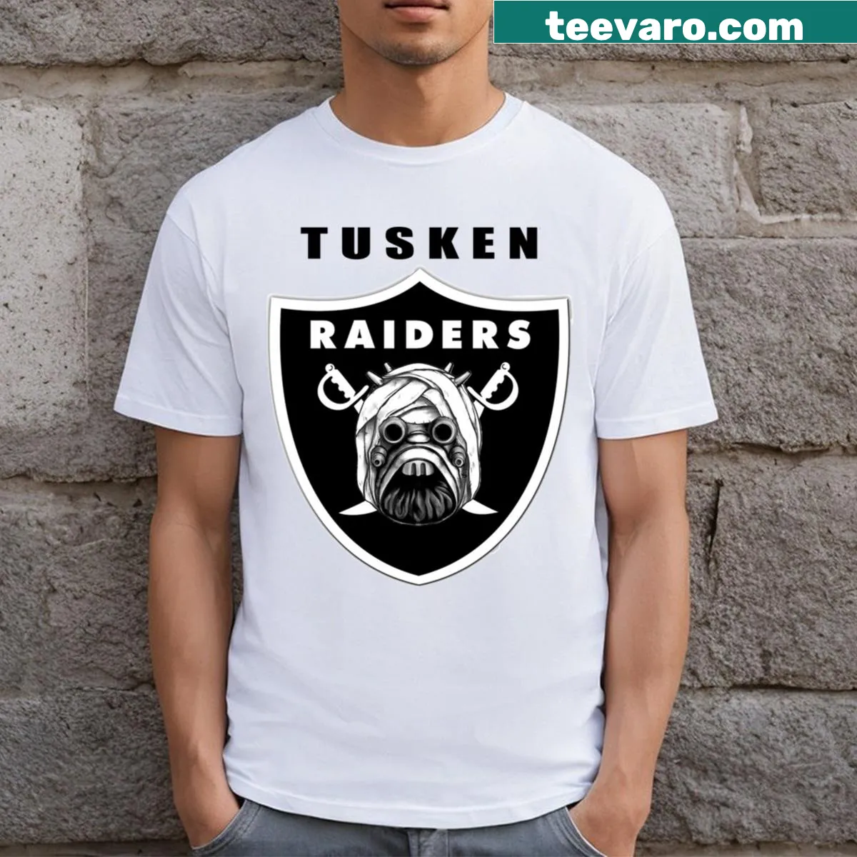 Tusken Raiders T-shirt featuring iconic characters from Star Wars — on a men's t-shirt