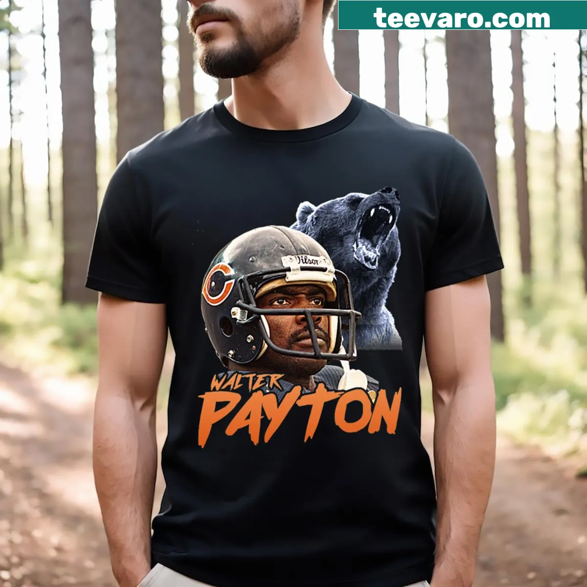 Walter Payton Chicago Bears vintage t-shirt — on a men's t-shirt