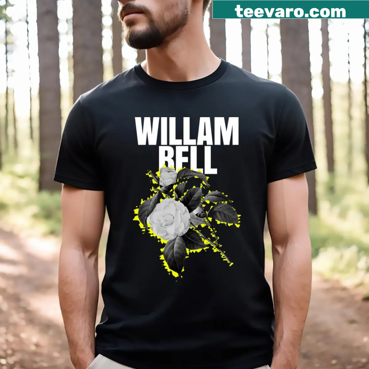 William Bell Soul T-shirt with bold typography — on a men's t-shirt