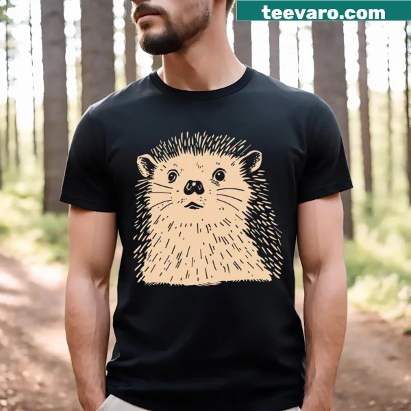Typography shirt featuring hedgehog care and zen quotes
