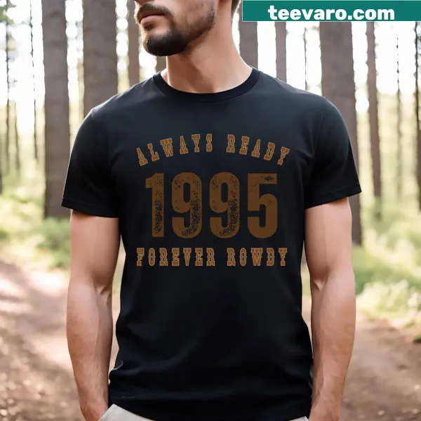Vintage typography shirt with a Western theme from 1995