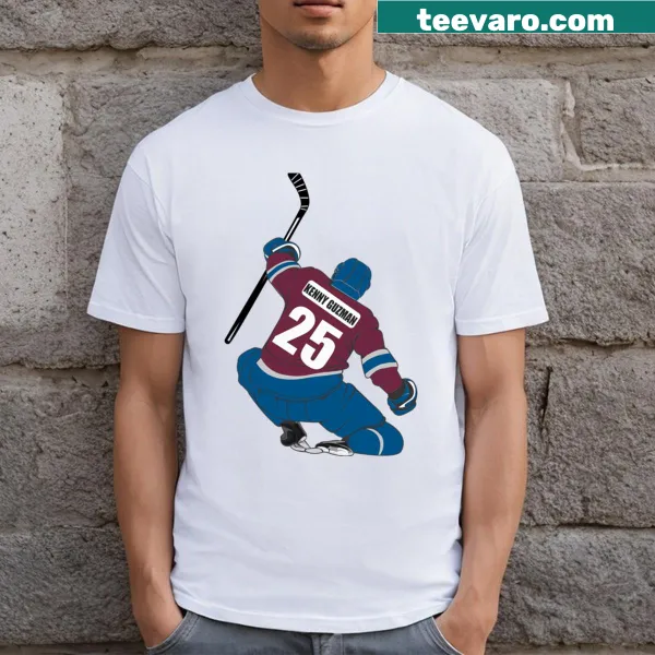 Typography shirt promoting Guzman Hockey Products