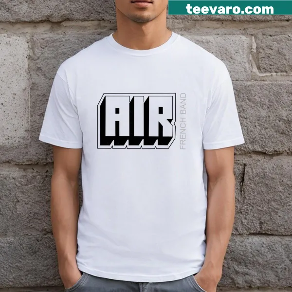 T-shirt featuring 'Air French Band' text in stylish font