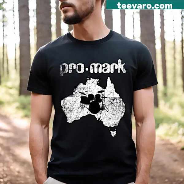 Australian map-themed drummer graphic t-shirt