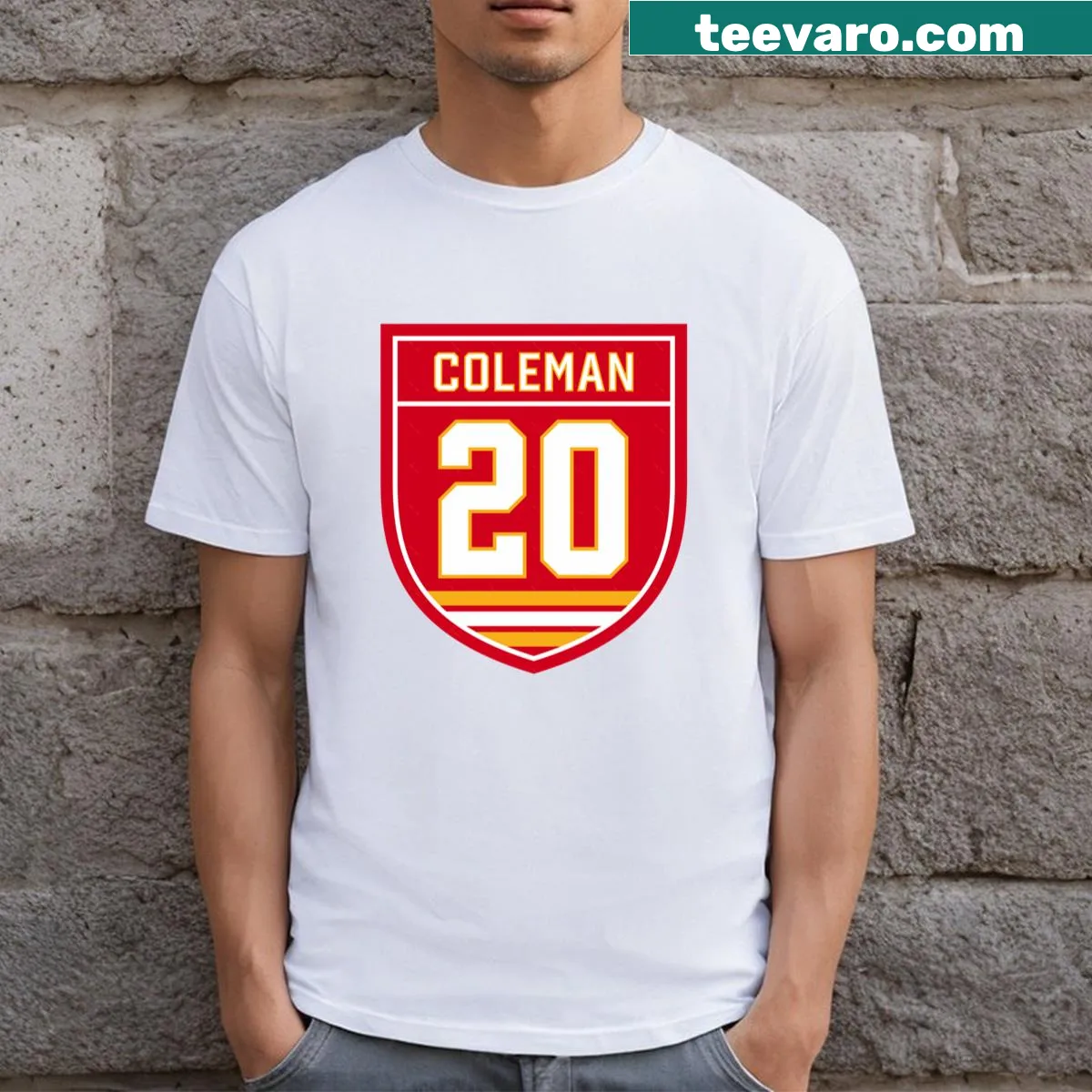 Blake Coleman Calgary Flames 20 emblem on a t-shirt — on a men's t-shirt
