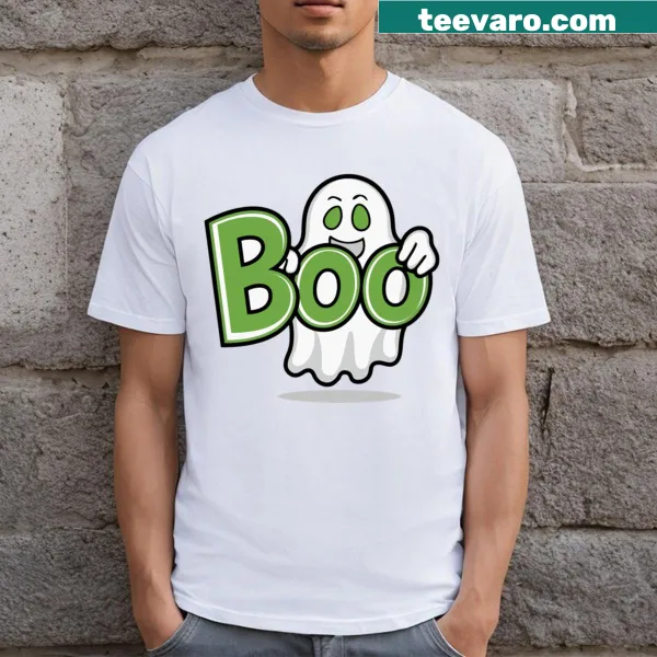 Adorable ghost design on Boo Cute Ghost T-shirt