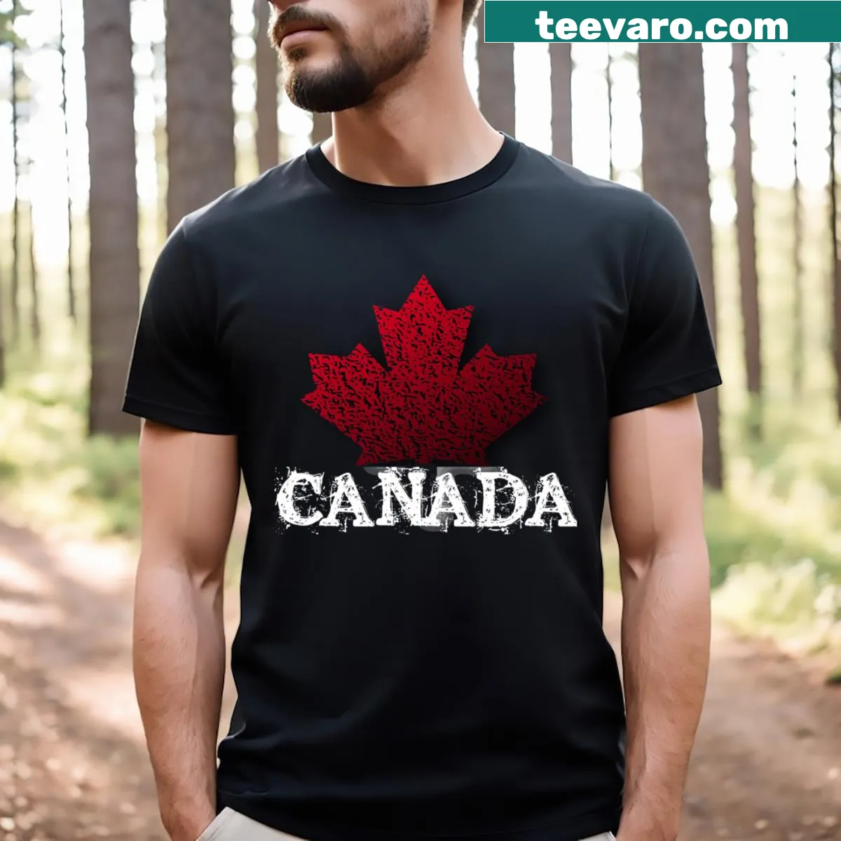 T-shirt showcasing Canada with illustrative designs — on a men's t-shirt