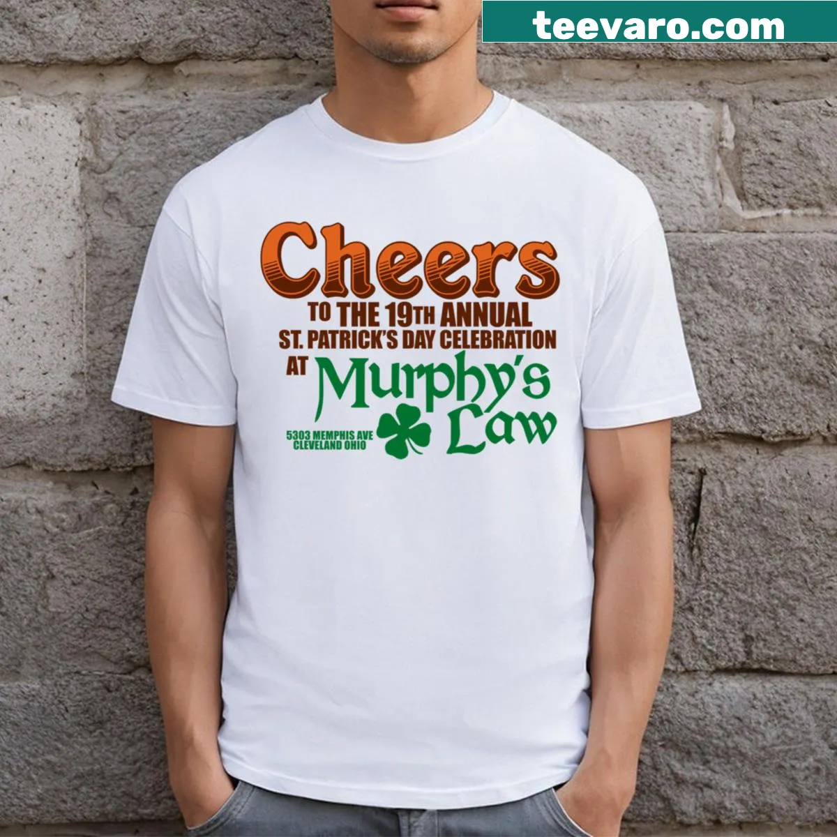 St. Patrick's Day humorous graphic T-shirt — on a men's t-shirt