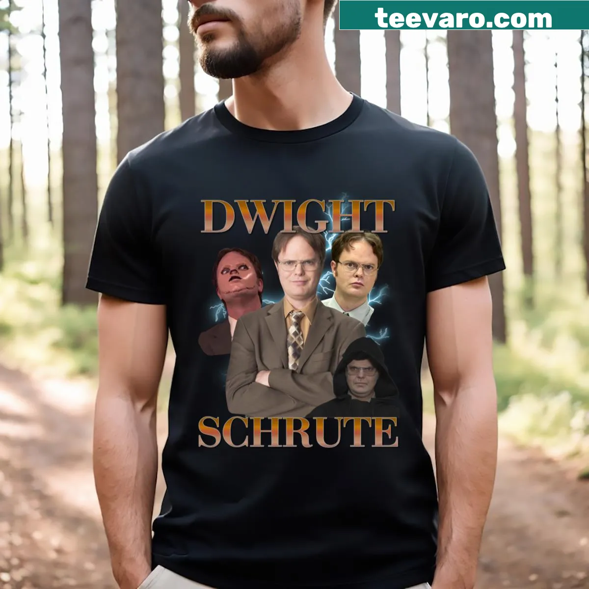Vintage Dwight Schrute T-shirt with distressed design — on a men's t-shirt