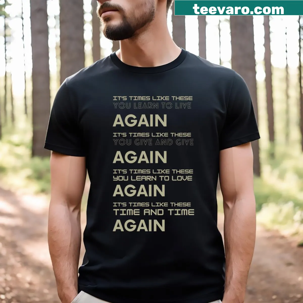 Stylish T-shirt with the word 'Everlong' in elegant typography — on a men's t-shirt