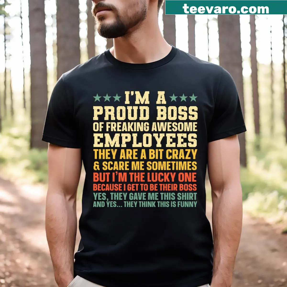 Playful boss graphic on a T-shirt for appreciation day. — on a men's t-shirt