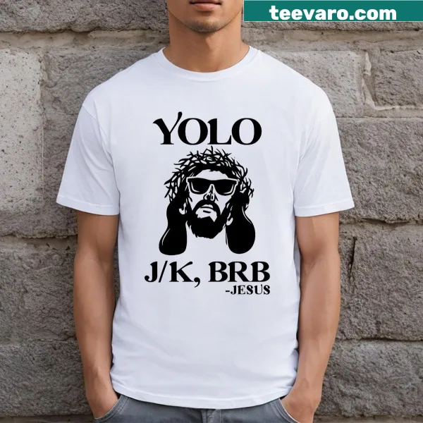 Funny Easter t-shirt featuring whimsical Jesus graphic with playful phrases