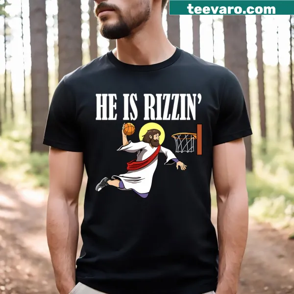 Funny basketball-themed Easter t-shirt with a humorous Jesus graphic