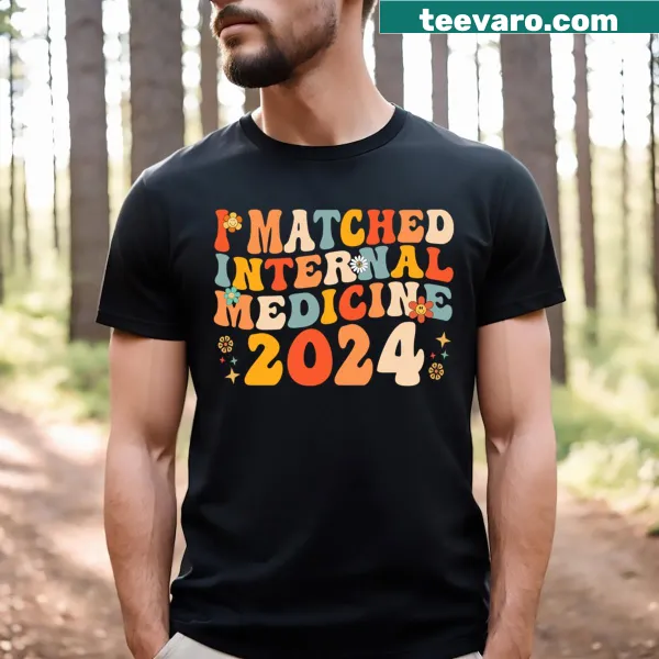Celebratory tee for Internal Medicine Match Day 2024 with relevant text.