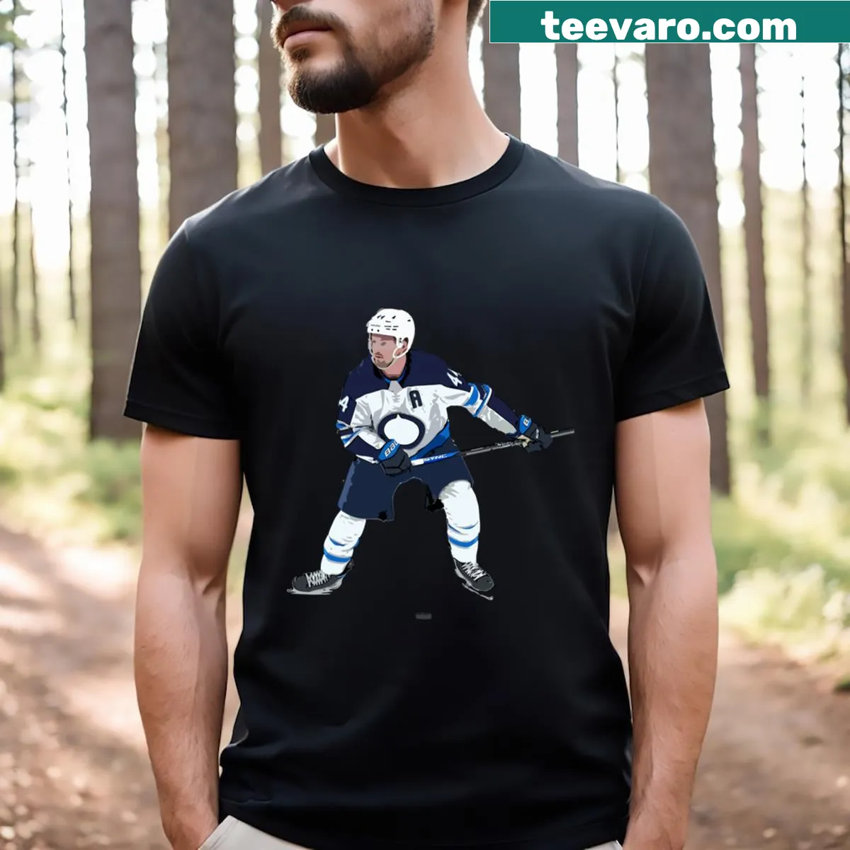 T-shirt dedicated to Josh Morrisey with text design — on a men's t-shirt