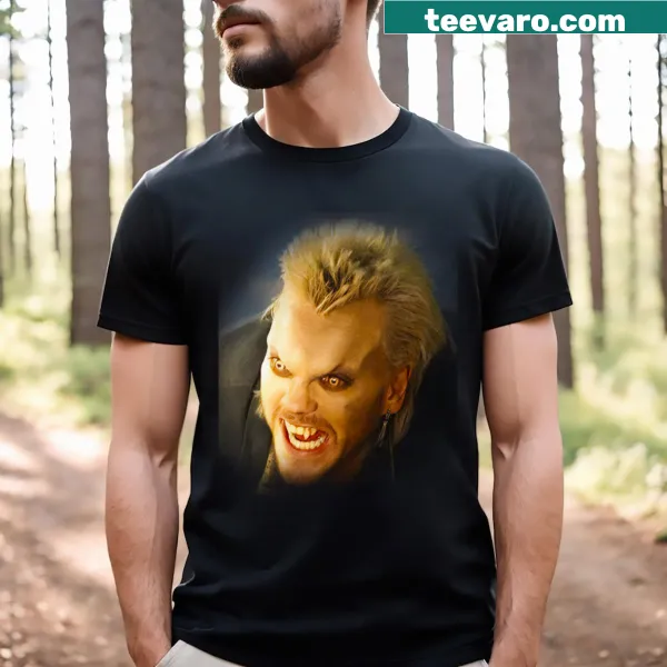 Whimsical Lost Boy graphic on T-shirt