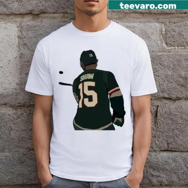 T-shirt featuring playful illustration of Mason Shaw