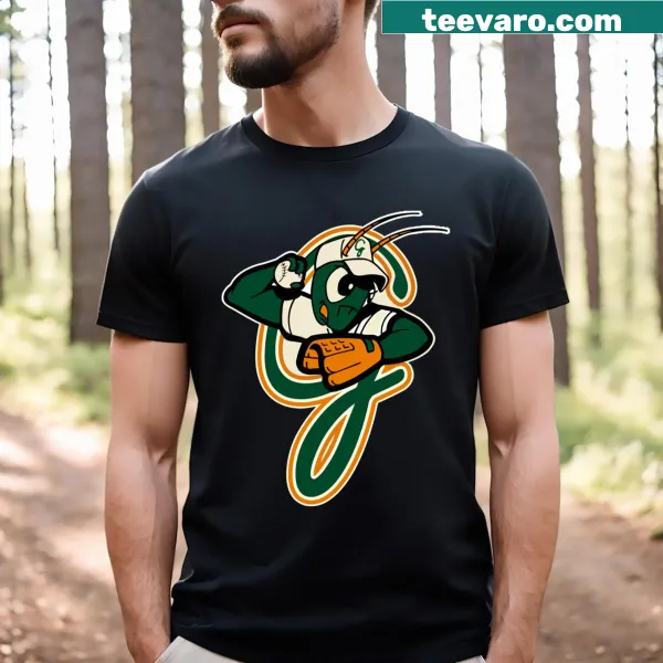 Illustrated Greensboro Grasshoppers team logo T-shirt