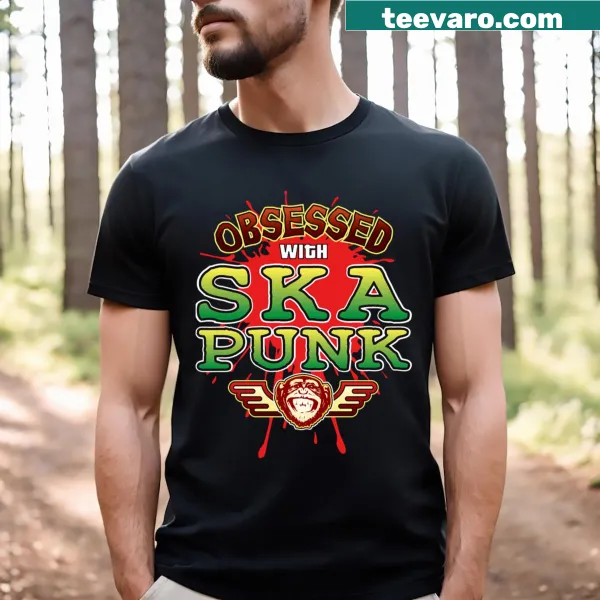 Ska punk music themed t-shirt with bold typography
