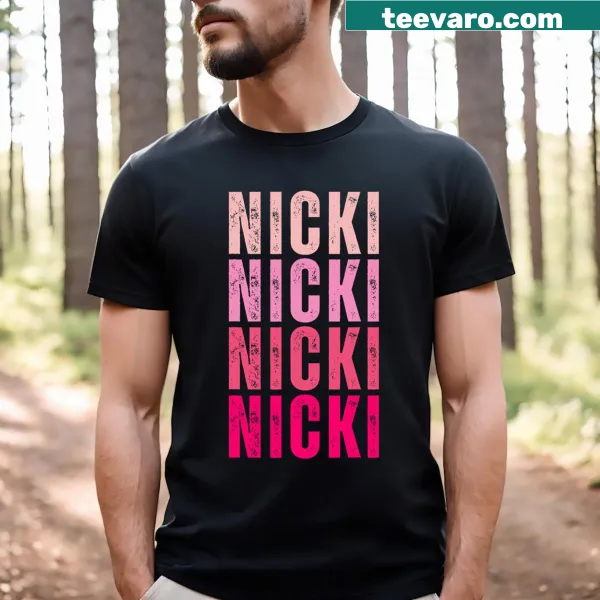 Vintage-style personalized T-shirt with 'I Love Nicki' text