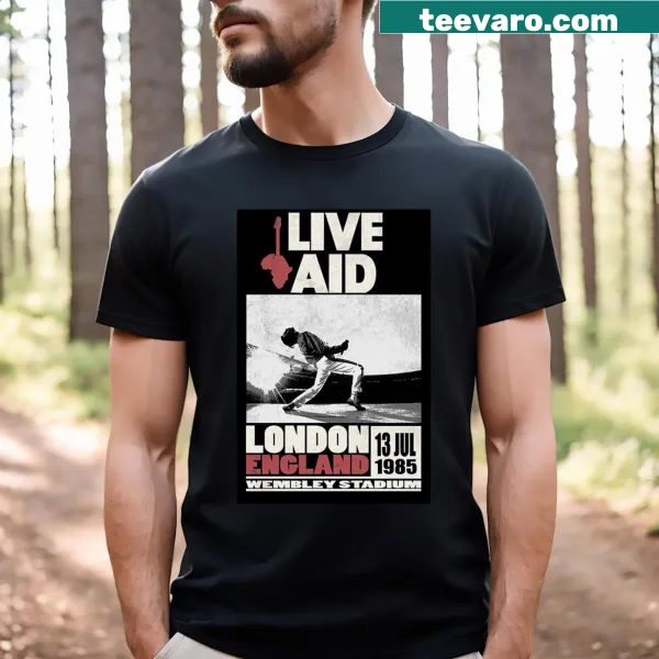 Illustrative Live Aid concert commemorative t-shirt