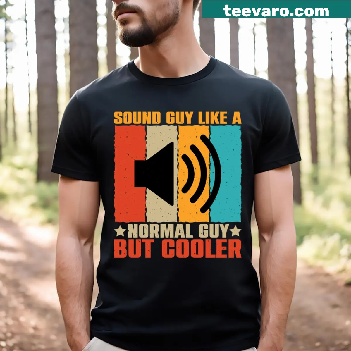 Funny t-shirt for sound engineers with a clever play on words — on a men's t-shirt
