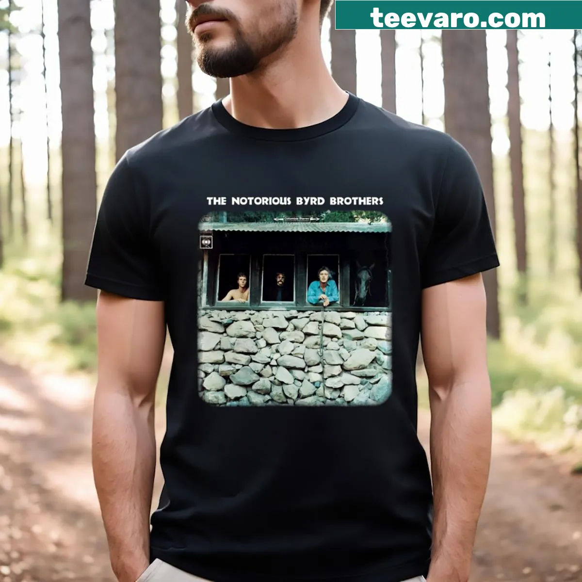 Minimalist typography t-shirt with the phrase 'Listen My Music' — on a men's t-shirt