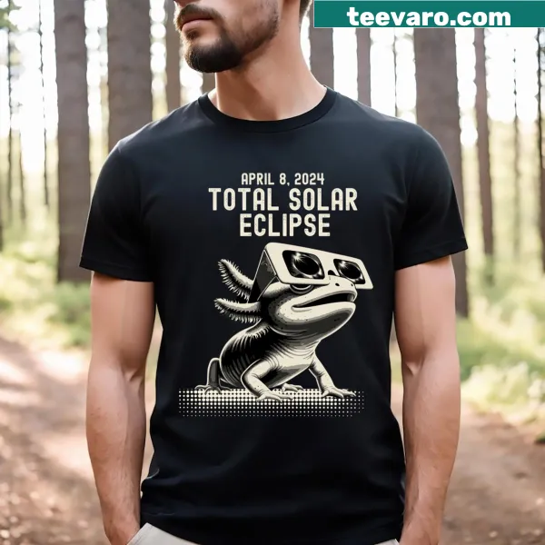 Axolotl with glasses design for the Total Solar Eclipse T-shirt