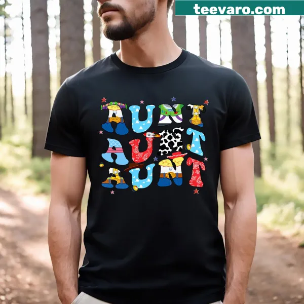 Funny aunt and boy mom graphic on casual T-shirt