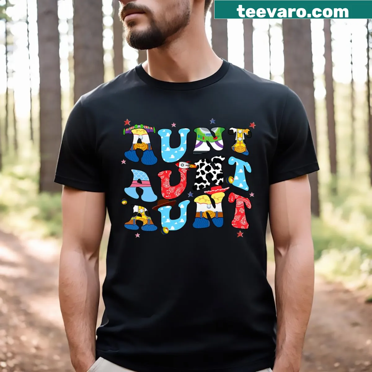 Funny aunt and boy mom graphic on casual T-shirt — on a men's t-shirt