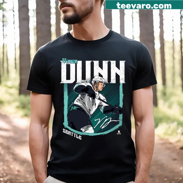 Supportive t-shirt for hockey player Vince Dunn featuring 'V4' design