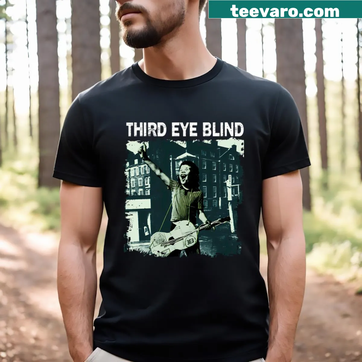 Vintage Music Band Fan Tour T-shirt with classic design — on a men's t-shirt