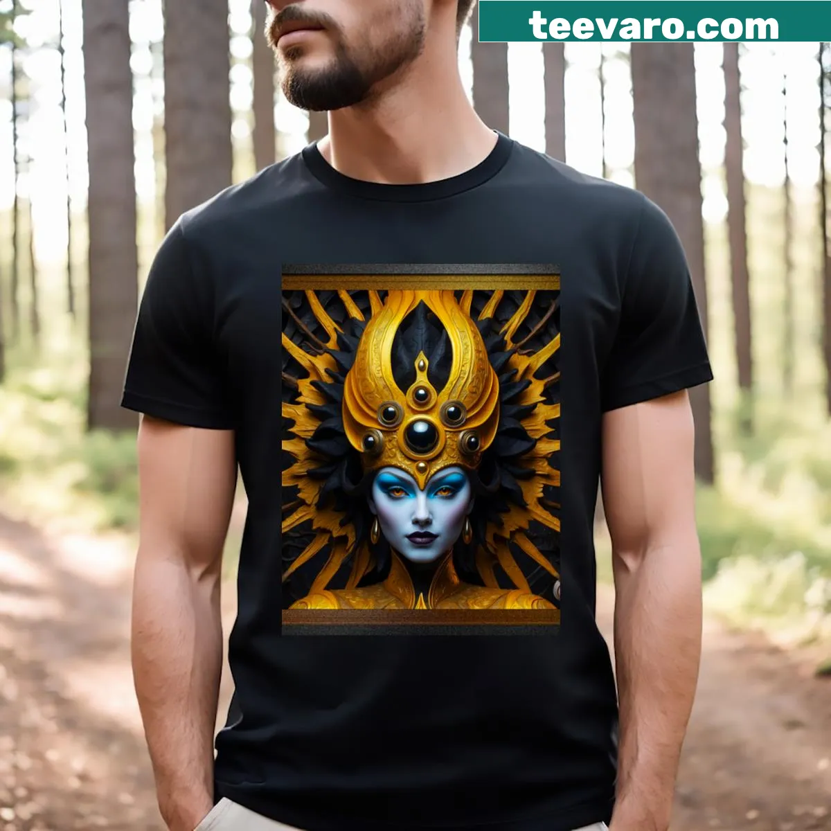 AI concept art portrait of a female Koulekan on a shirt — on a men's t-shirt