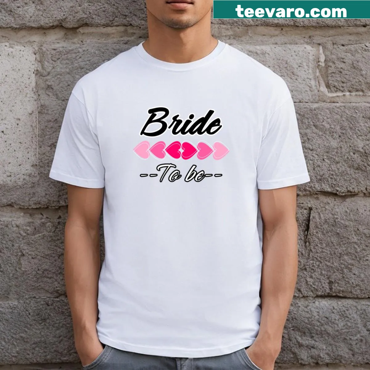 Bride To Be t-shirt with elegant typography — on a men's t-shirt