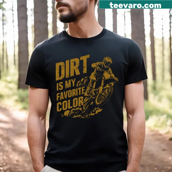 Motocross T-shirt with a playful text design about dirt
